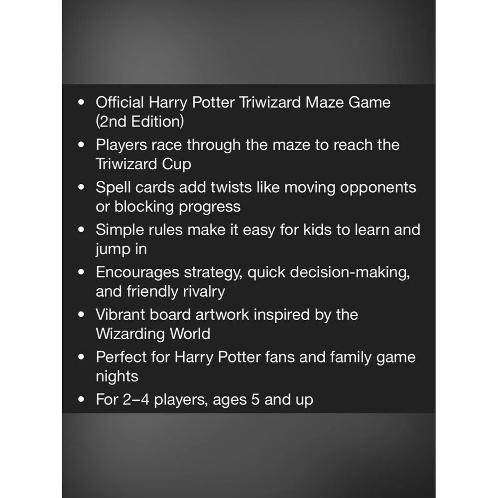 Wizarding World of Harry Potter Triwizard Maze Board Game 2nd Edition. NEW.